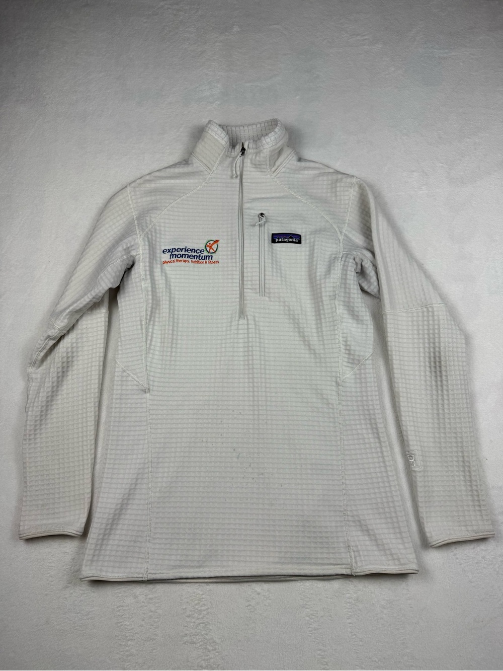 Patagonia R1 Grid Fleece Quarter-Zip Jacket Waffle Pullover White Women’s Small